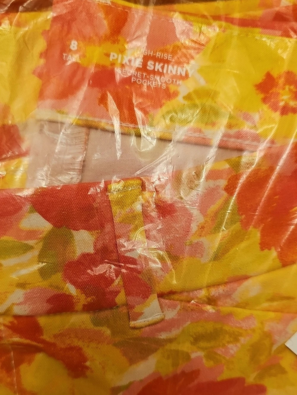 Old Navy Pixie Ankle Pant  Orange & Yellow Floral NWT